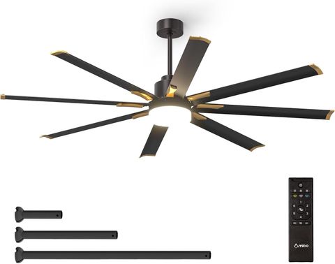 Amazon.com: Amico Ceiling Fans With Lights, 72 Inch Indoor/Outdoor ... intended for Outdoor Ceiling Fan With Dc Motor Energy Saving
